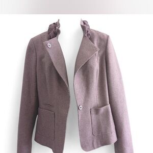 Banana Republic Italian Wool Blazer Size 14 | Lilac Purple Rosette Collar Jacket